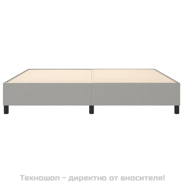 Рамка за легло с пружини, светлосива, 200x200 см, плат