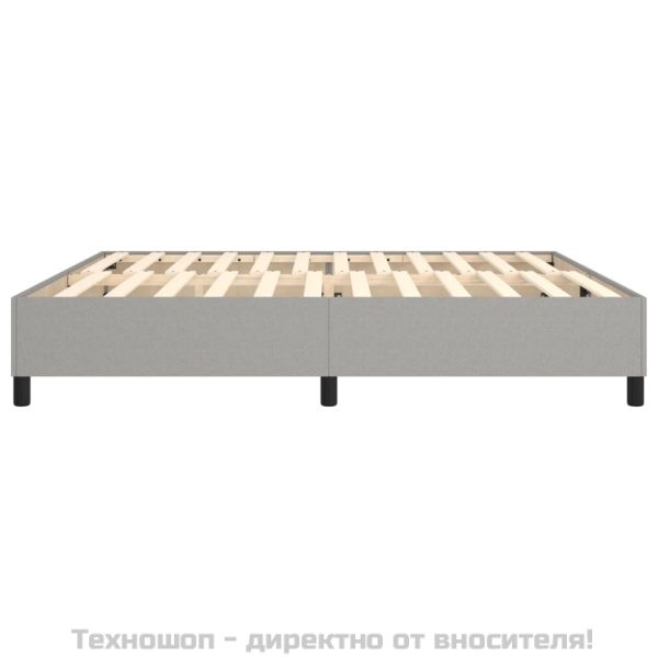 Рамка за легло с пружини, светлосива, 200x200 см, плат