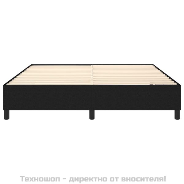 Рамка за легло с пружини, черна, 160x200 см, плат