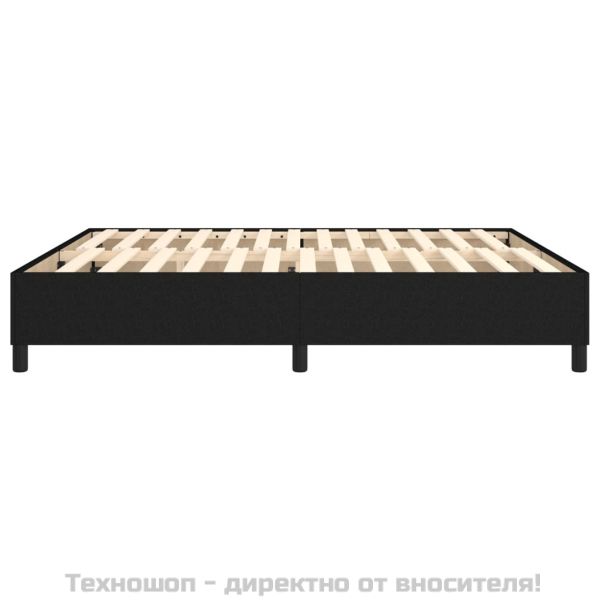 Рамка за легло с пружини, черна, 160x200 см, плат