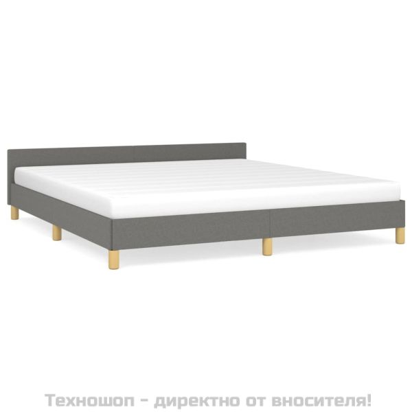 Рамка за легло без матрак, тъмносива, 180x200 см, плат