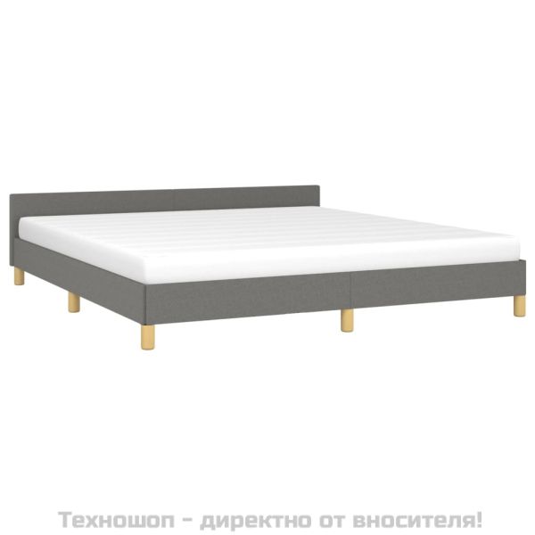 Рамка за легло без матрак, тъмносива, 180x200 см, плат