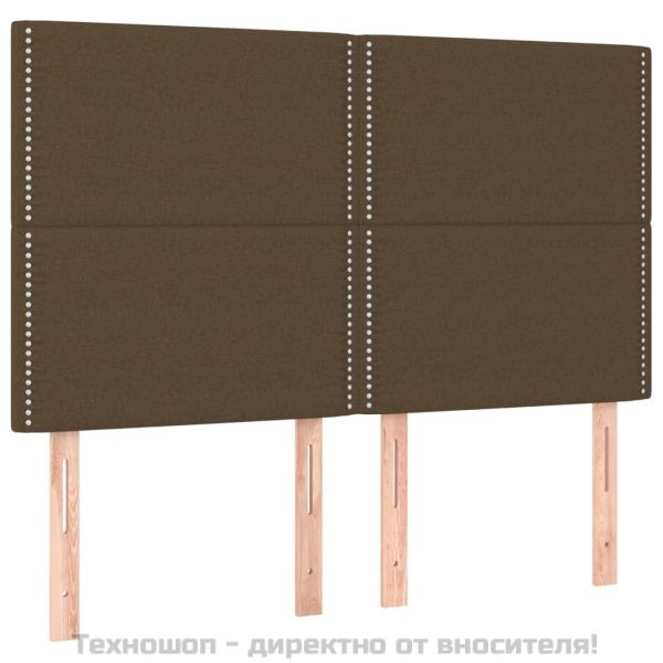 Табла за легло, тъмнокафява, 144x5x118/128 см, плат