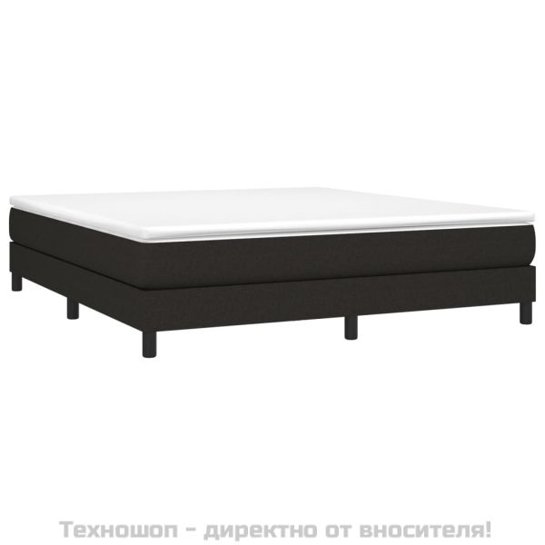 Рамка за легло с пружини, черна, 180x200 см, плат