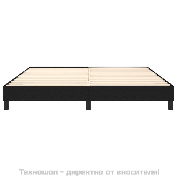 Рамка за легло с пружини, черна, 180x200 см, плат