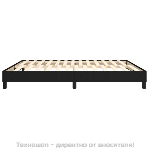 Рамка за легло с пружини, черна, 180x200 см, плат