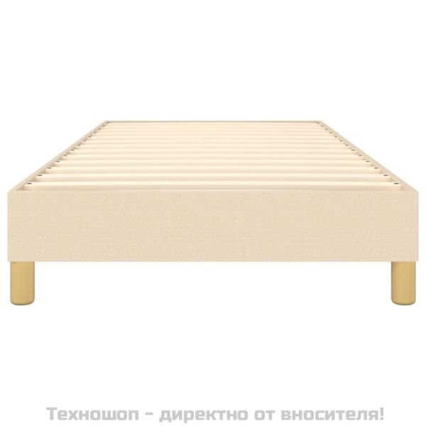 Рамка за легло с пружини, кремава, 100x200 см, плат