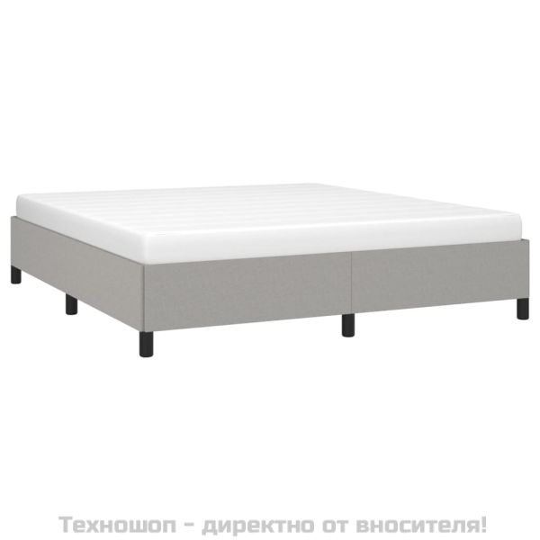 Рамка за легло без матрак, светлосива, 160x200 см, плат