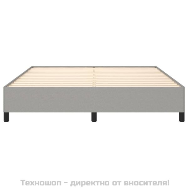 Рамка за легло без матрак, светлосива, 160x200 см, плат