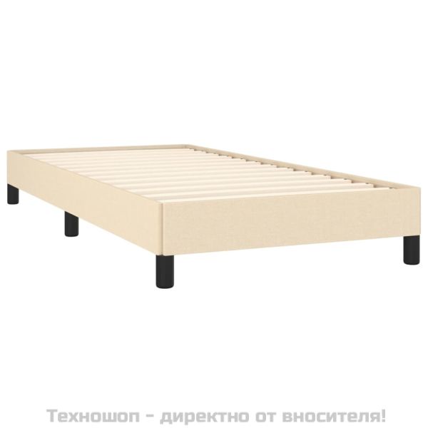 Рамка за легло без матрак, кремави, 90x200 см, плат