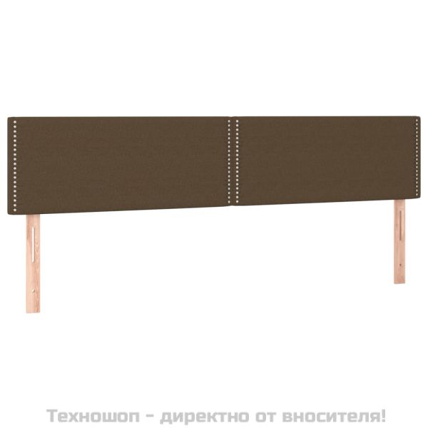 Горни табли за легло, 2 бр, тъмнокафяви, 100x5x78/88 см, плат