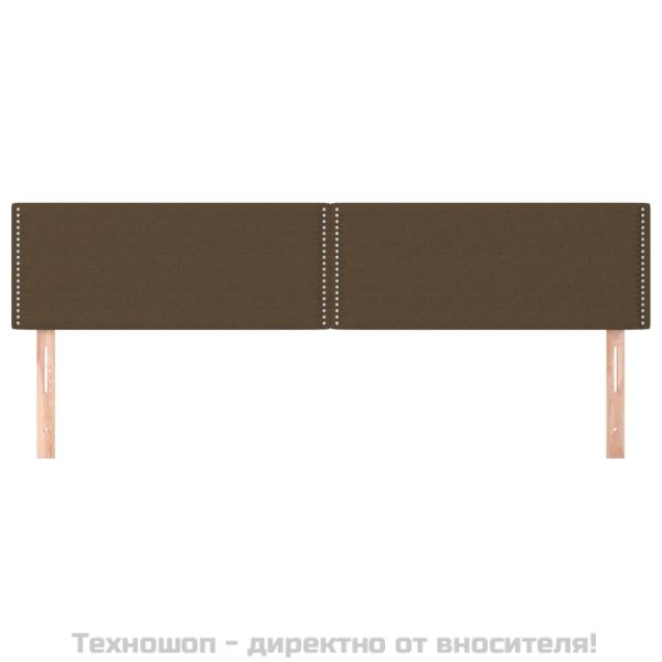 Горни табли за легло, 2 бр, тъмнокафяви, 100x5x78/88 см, плат