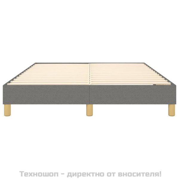 Рамка за легло с пружини, тъмносива, 140x190 см, плат