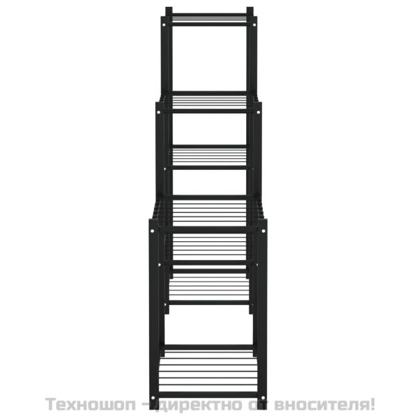 Стойка за цветя, 83x25x80 см, черна, желязо