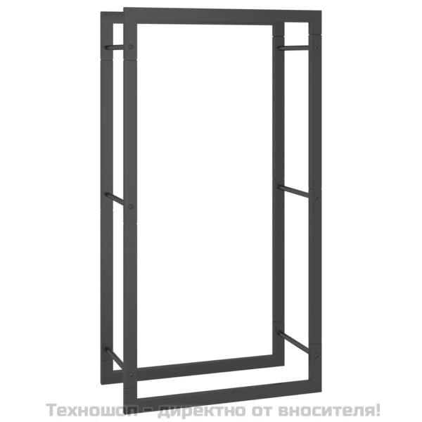 Стойка за дърва за огрев, черен мат, 50x28x94 см, стомана