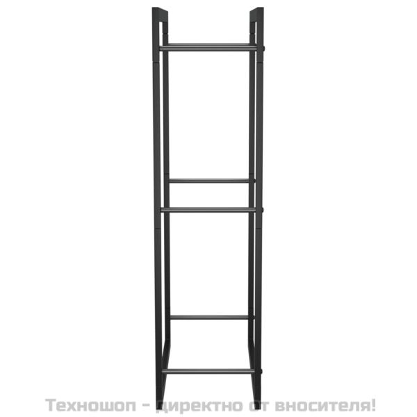 Стойка за дърва за огрев, черен мат, 50x28x94 см, стомана