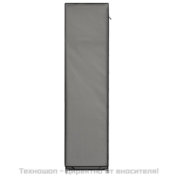 Гардероб с отделения и лостове, сив, 150x45x175 см, плат