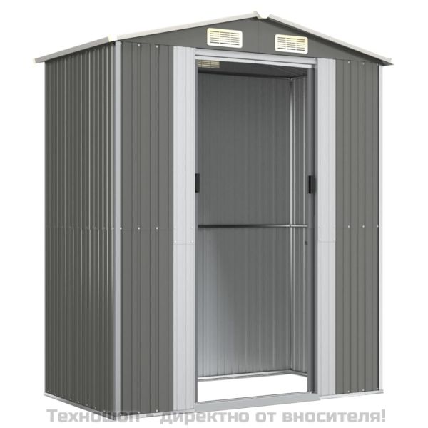 Градинска барака светлосива 192x108x223 см поцинкована стомана