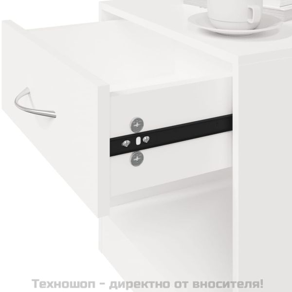 Нощни шкафче с чекмедже, 2 бр, бяло