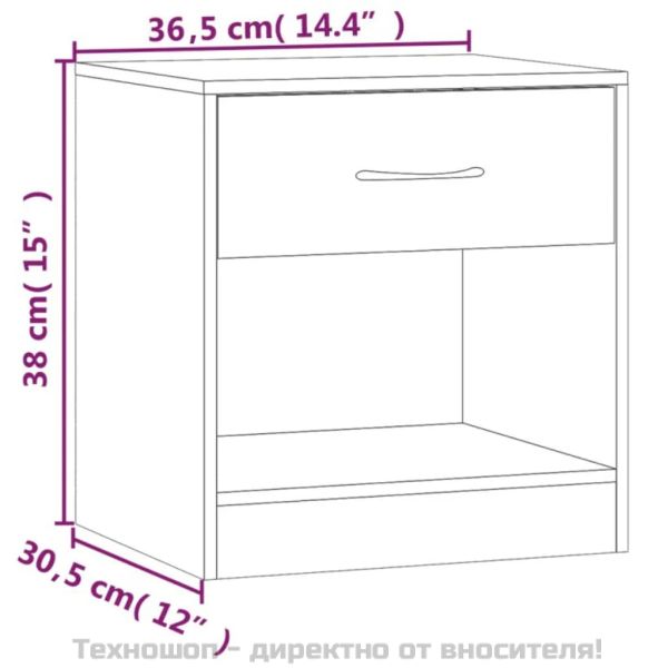 Нощни шкафче с чекмедже, 2 бр, бяло