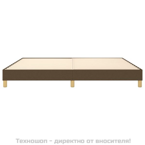 Рамка за легло с пружини, тъмнокафява, 200x200 см, плат