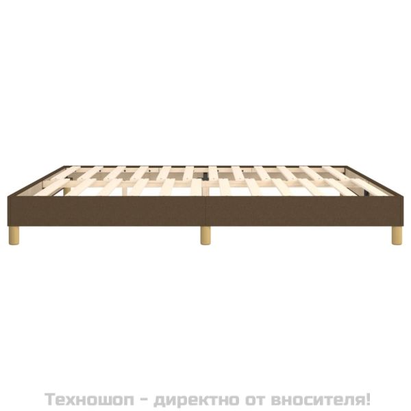 Рамка за легло с пружини, тъмнокафява, 200x200 см, плат