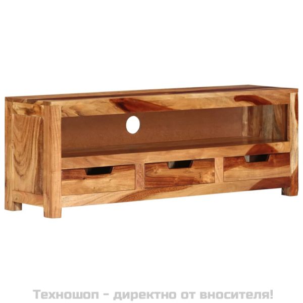 ТВ шкаф, 110x30x40 см, масивно акациево дърво