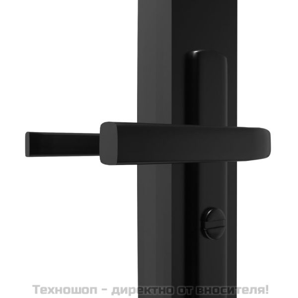 Интериорна врата, ESG стъкло и алуминий, 83x201,5 см, черна