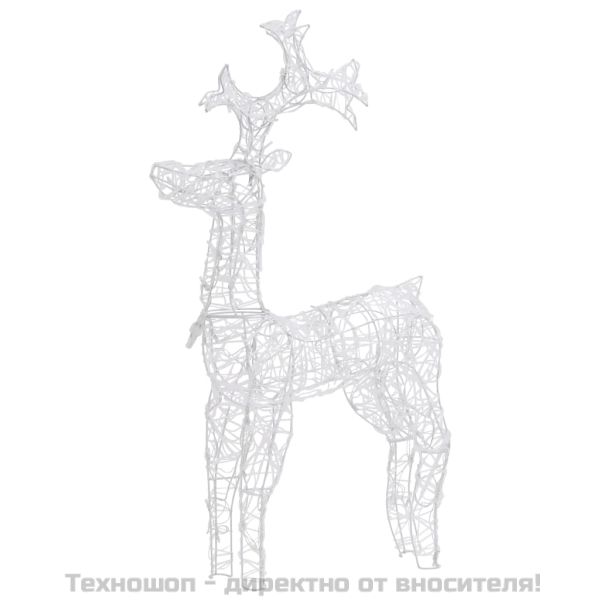 Коледна украса северни елени, 2 бр, 60x16x100 см, акрил