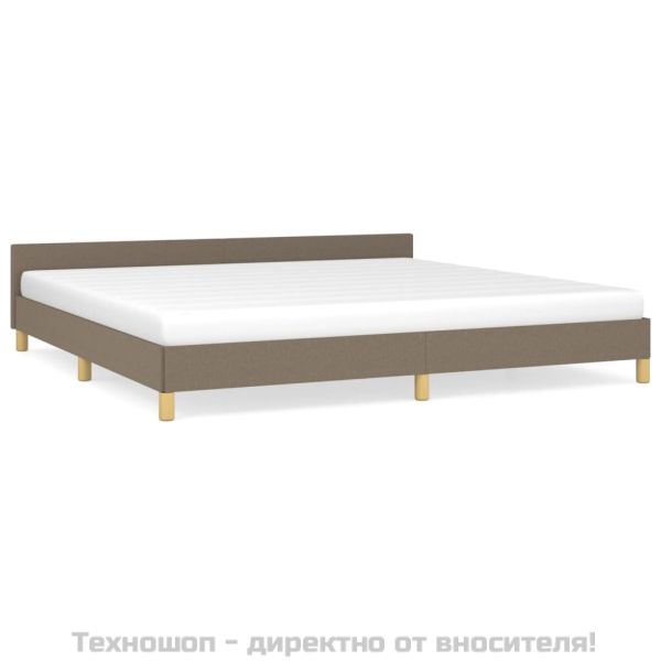 Рамка за легло без матрак, таупе, 200x200 см, плат