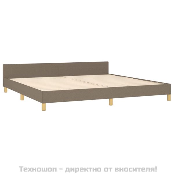 Рамка за легло без матрак, таупе, 200x200 см, плат