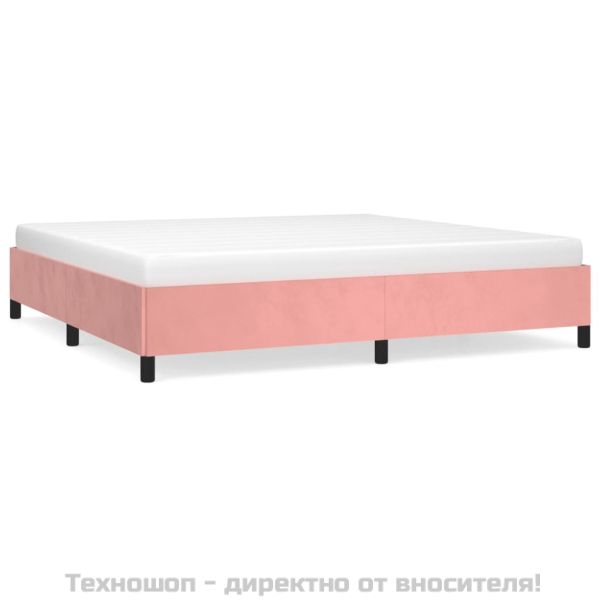 Рамка за легло, розова, 200x200 см, кадифе