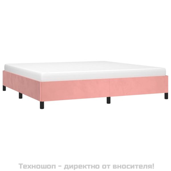 Рамка за легло, розова, 200x200 см, кадифе