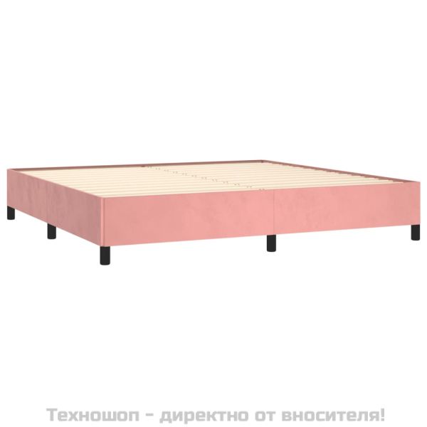 Рамка за легло, розова, 200x200 см, кадифе