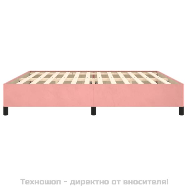 Рамка за легло, розова, 200x200 см, кадифе