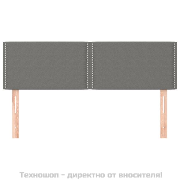 Горни табли за легло, 2 бр, тъмносиви, 72x5x78/88 см, плат