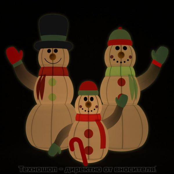 Семейство надуваеми снежни човеци с LED, 360 см