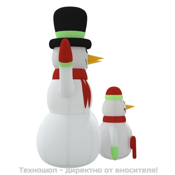 Семейство надуваеми снежни човеци с LED, 360 см