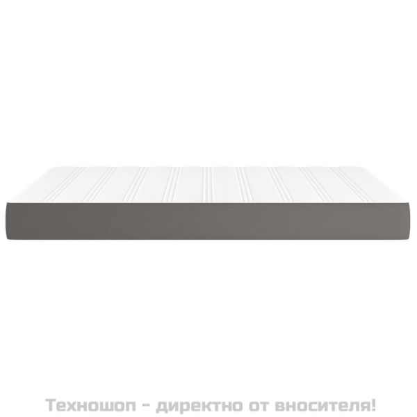Матрак с покет пружини сив 140x200x20 см изкуствена кожа