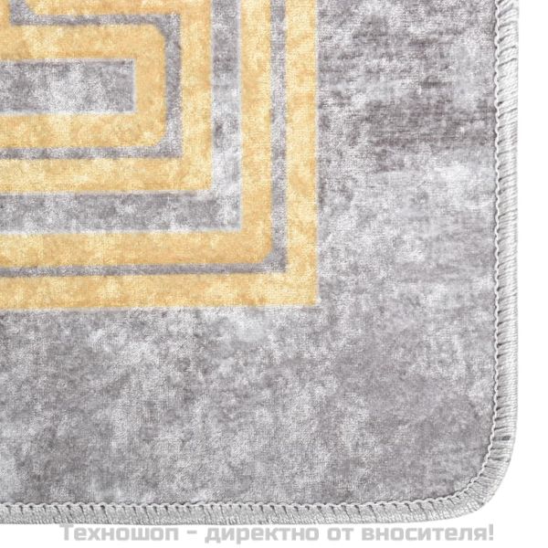 Килим, миещ се, сив, 80x300 см, противоплъзгащ