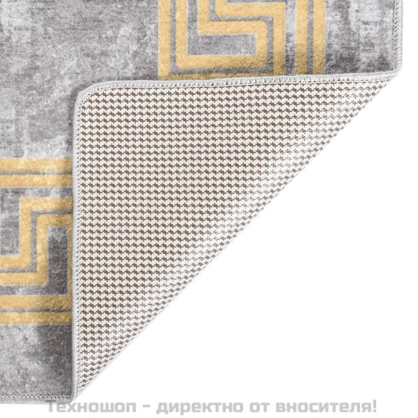 Килим, миещ се, сив, 80x300 см, противоплъзгащ