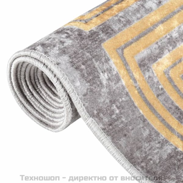 Килим, миещ се, сив, 80x300 см, противоплъзгащ