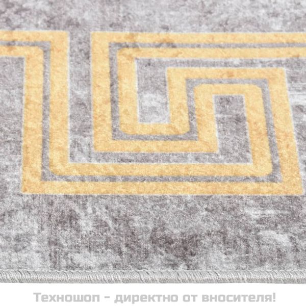 Килим, миещ се, сив, 80x300 см, противоплъзгащ