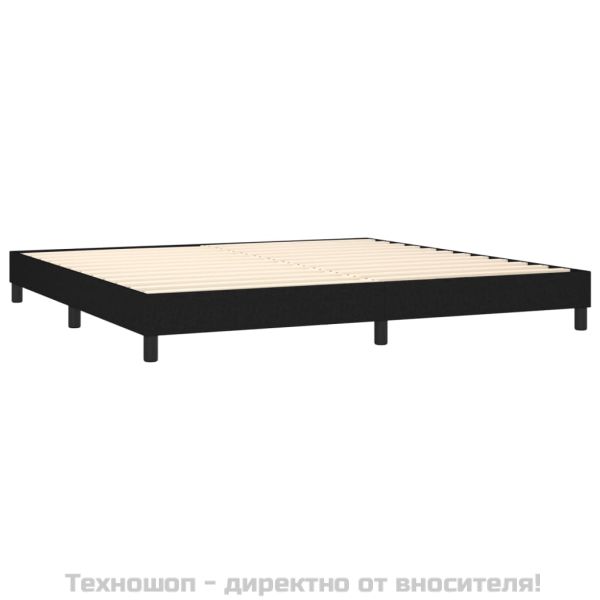 Рамка за легло с пружини, черна, 200x200 см, плат