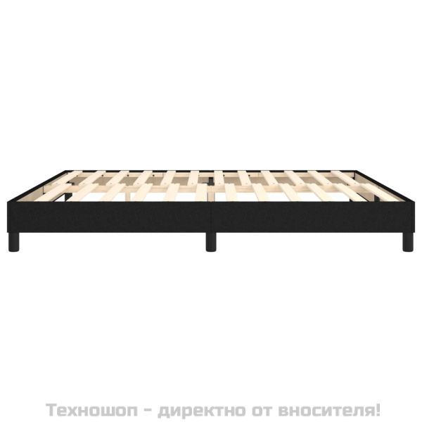 Рамка за легло с пружини, черна, 200x200 см, плат