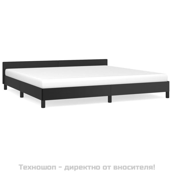 Рамка за легло с табла без матрак, черна, 200x200 см