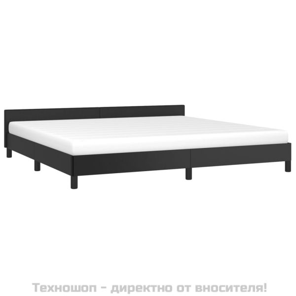 Рамка за легло с табла без матрак, черна, 200x200 см