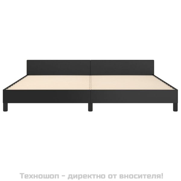 Рамка за легло с табла без матрак, черна, 200x200 см