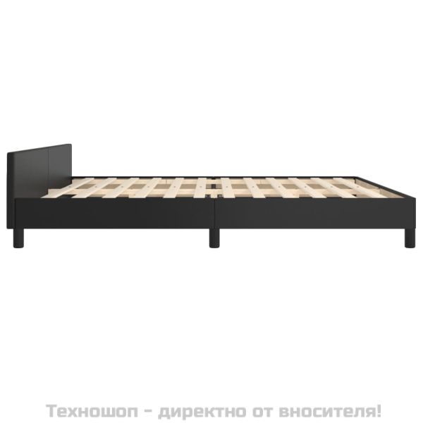 Рамка за легло с табла без матрак, черна, 200x200 см