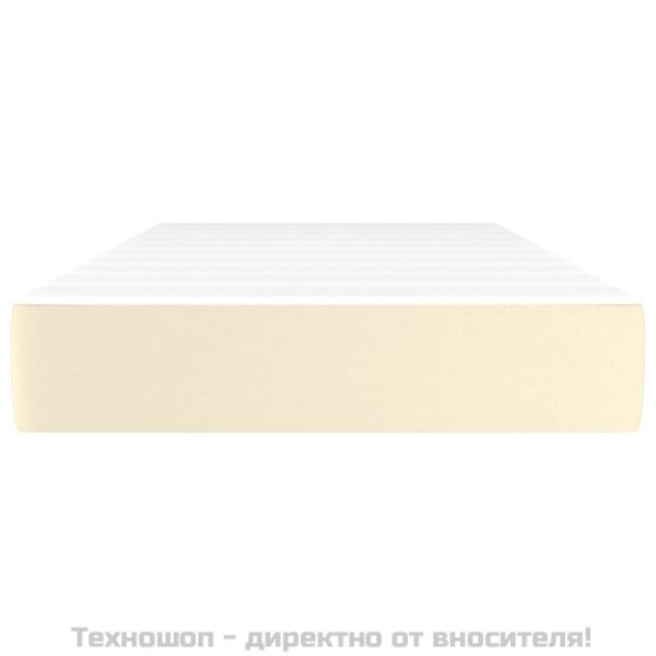 Матрак с покет пружини кремав 100x200x20 см изкуствена кожа